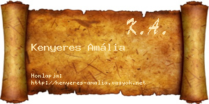 Kenyeres Amália névjegykártya