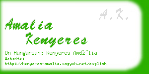 amalia kenyeres business card